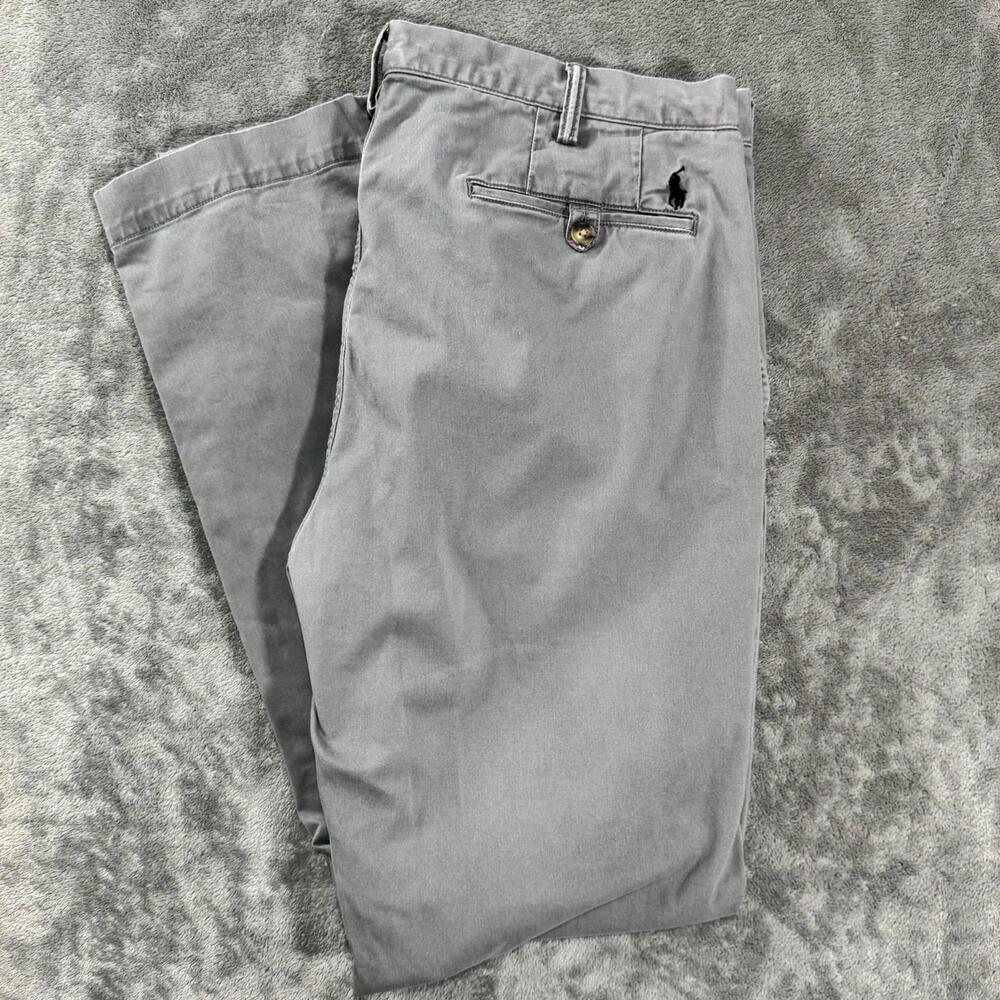 Polo Ralph Lauren Pants Men’s 36x34 Stretch Straight Fit Chino Gray Twill